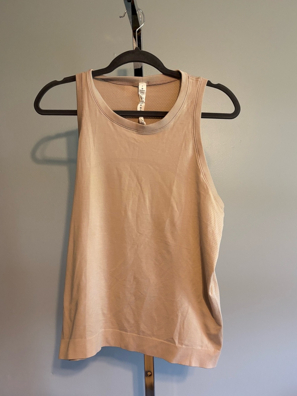 Lululemon Love Tank Striped Brown White Racerback Slim Fit Sleeveless Size 8